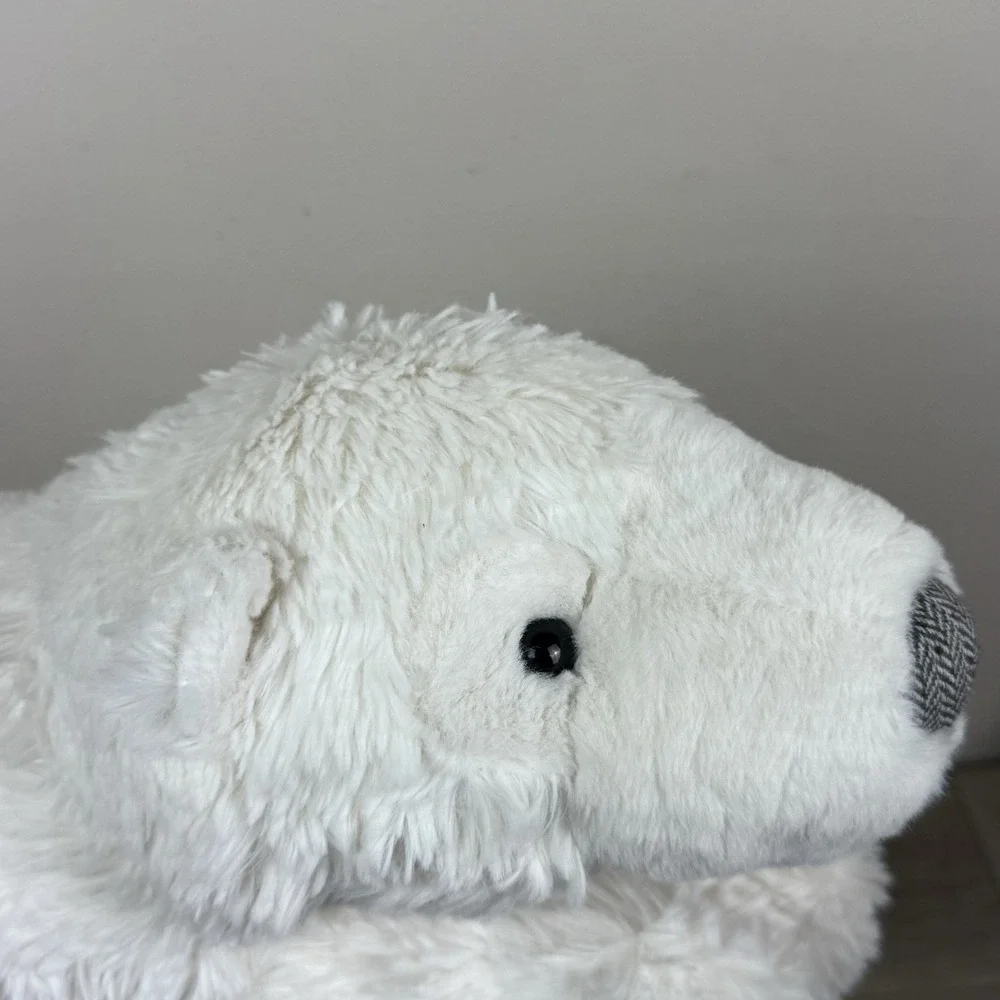 Pier 1 Imports White Polar Bear Plush Stuffed Animal Floppy Laying 20